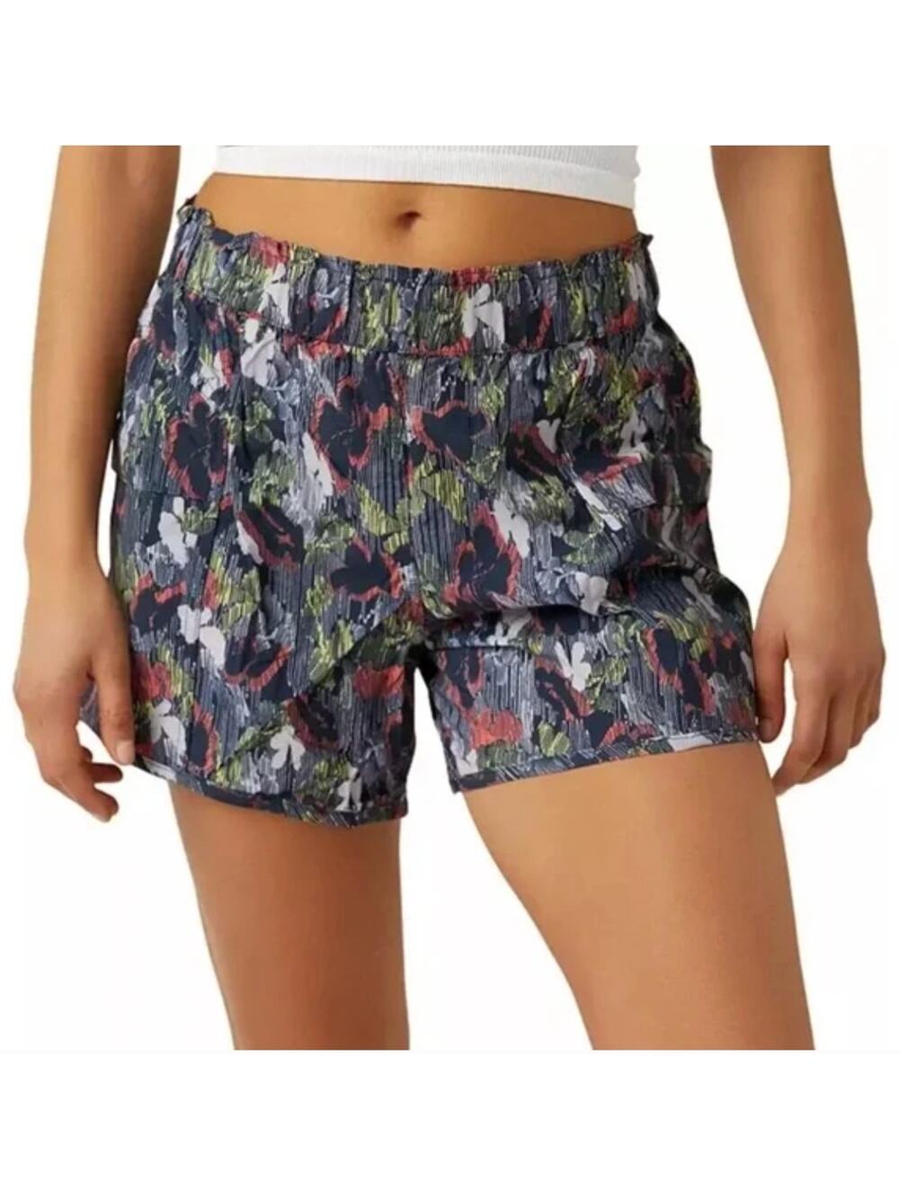 Free People Movement In The Wild Printed Supernova Combo Shorts Womens XS